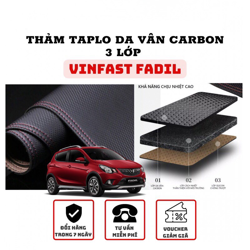 Fadil, Thảm taplo da Vinfast Fadil 2019-2022 chất liệu Da vân carbon cao cấp