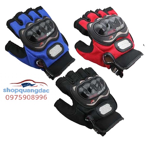 Găng Tay Probiker Cụt Ngón Có Gù Nhựa - Đi Phượt