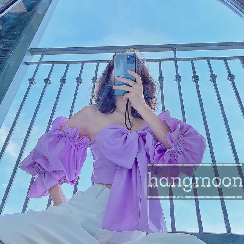 Áo trễ vai nơ to kèm video