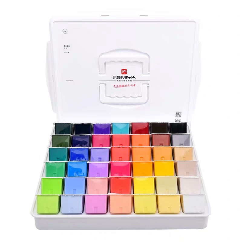 Màu thạch Miya 56 màu 30ml , màu nước dạng gouache siêu to khổng lồ tặng kèm túi màu trắng 60ml , màu nước hot hit , cover tốt , màu tươi sáng HKUK