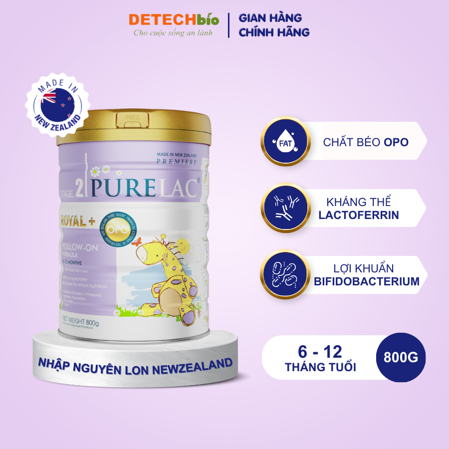 Sữa bột PURELAC 2 800g nhập khẩu New Zealand