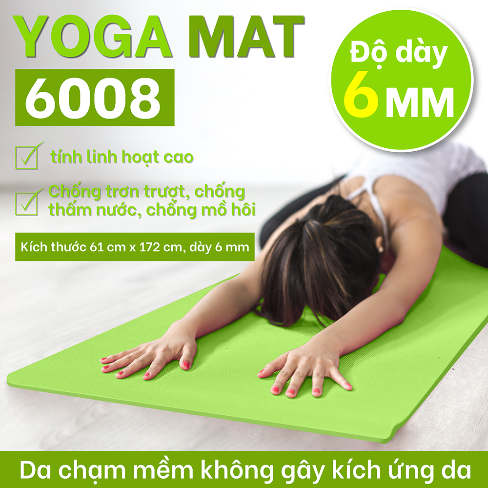 ( All 6mm ) BG - Thảm tập gym thảm tập yoga siêu bền loại dày 6mm TPE nhiều màu lựa chọn