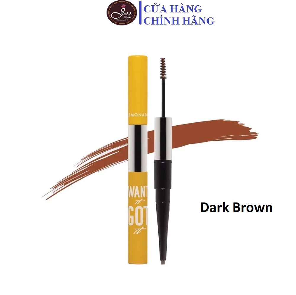 Chì kẻ mày 2 đầu lemonade want it got it dual eyebrow dark brown 4g
