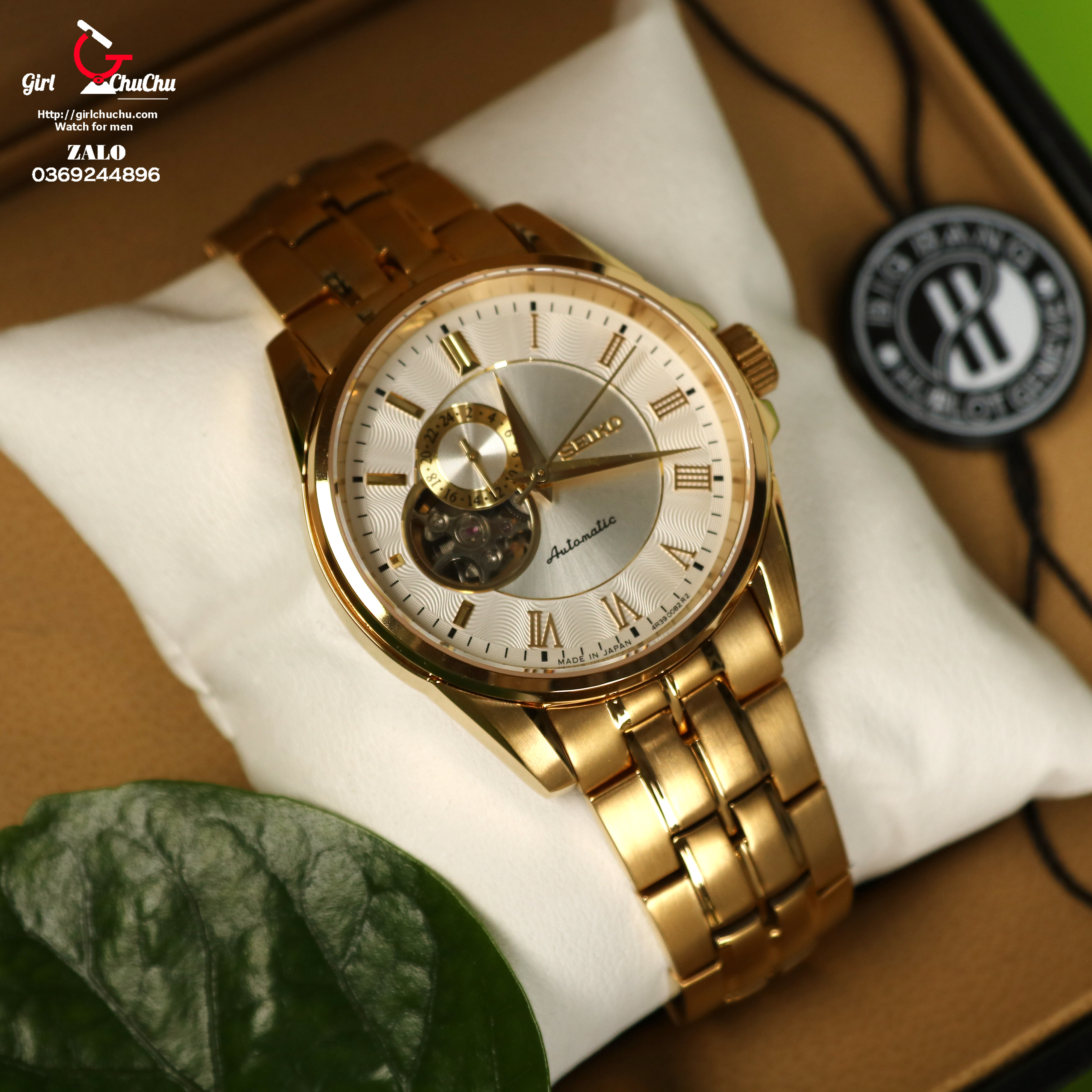 {LAZADA ĐỒNG HỒ HÀNG HIỆU } Đồng Hồ Nam Seiko Thiết Kế Lộ Tim Automatic + Thẻ Bảo Hành 18 Tháng