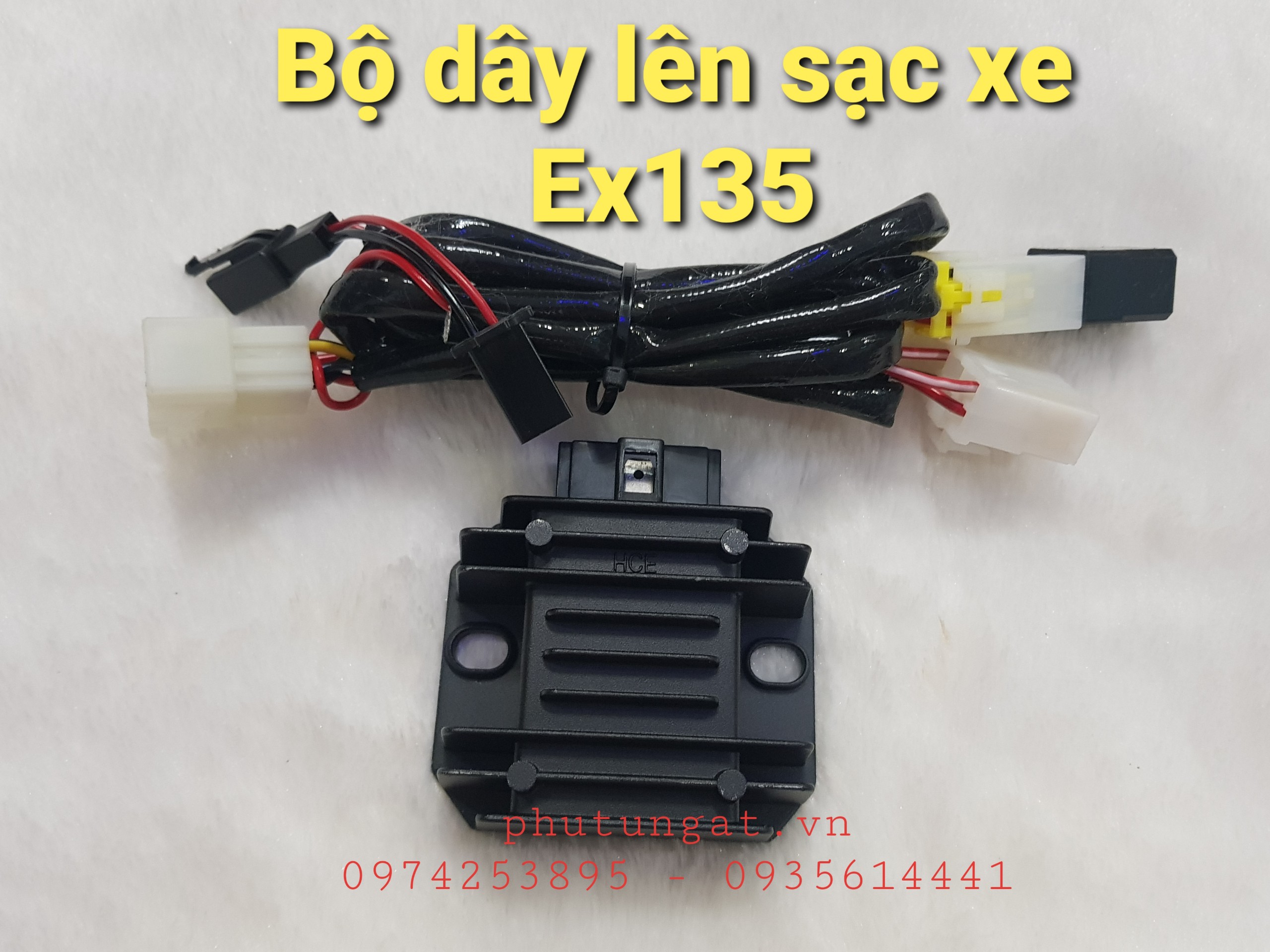 Combo lên sạc cho xe EX135 gồm cục sạc HCE và bộ dây lên sạc