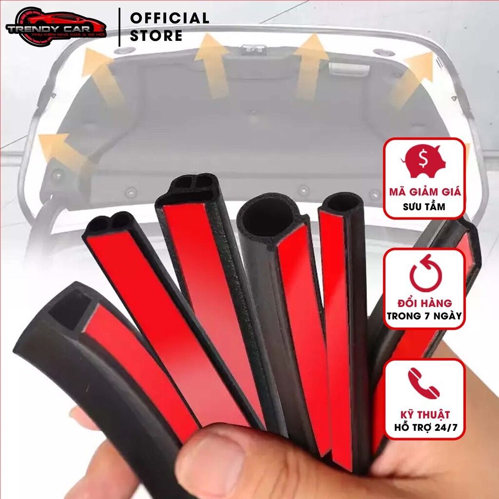 Cuộn 10 mét Gioăng cao su chữ D với keo 3M siêu dính - chống ồn chống bụi hiệu quả - Bộ Gioăng chữ D cánh cửa ô tô 10 mm 14mm