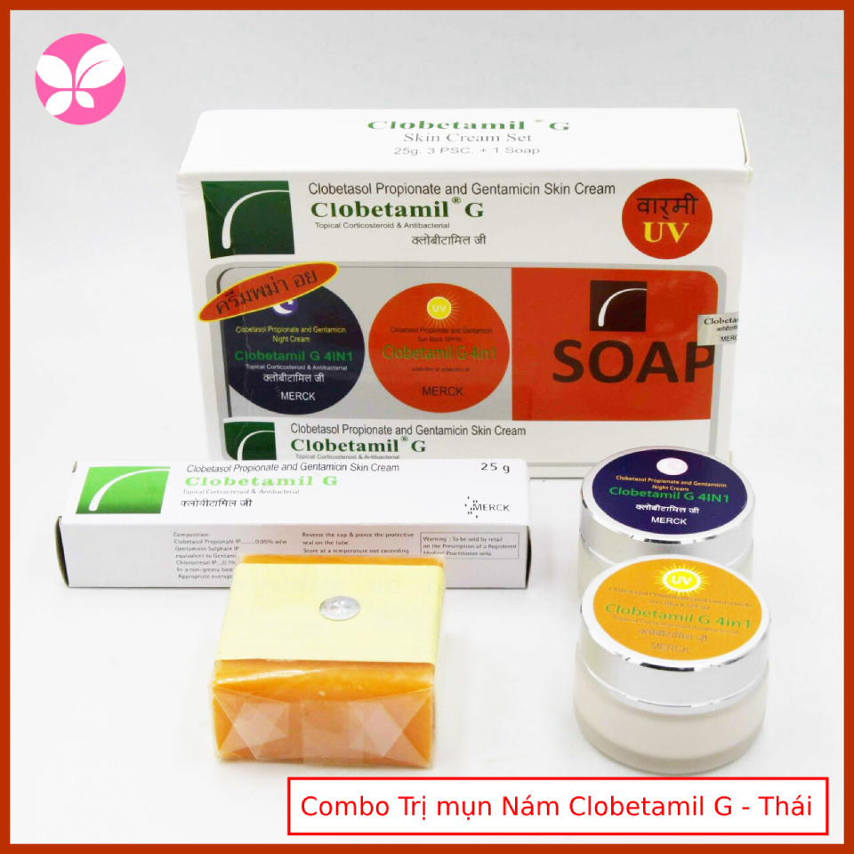 Combo mụn nám tàn nhang clobetamin g thái lan chính hãng - bộ clobetamin g 4 món