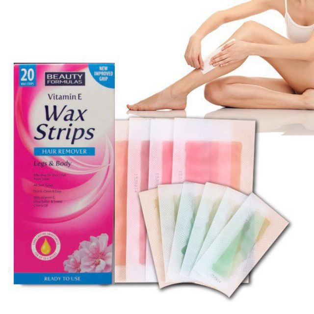 [HCM]Miếng dán tẩy lông Beauty Formulas Wax Strips Legs and Body - hộp 20 miếng