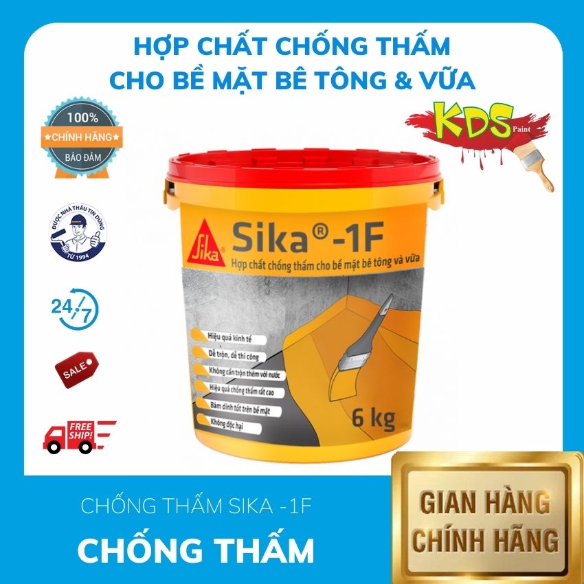 Sika chống thấm trộn xi măng sika-1f 6kg | kds paint