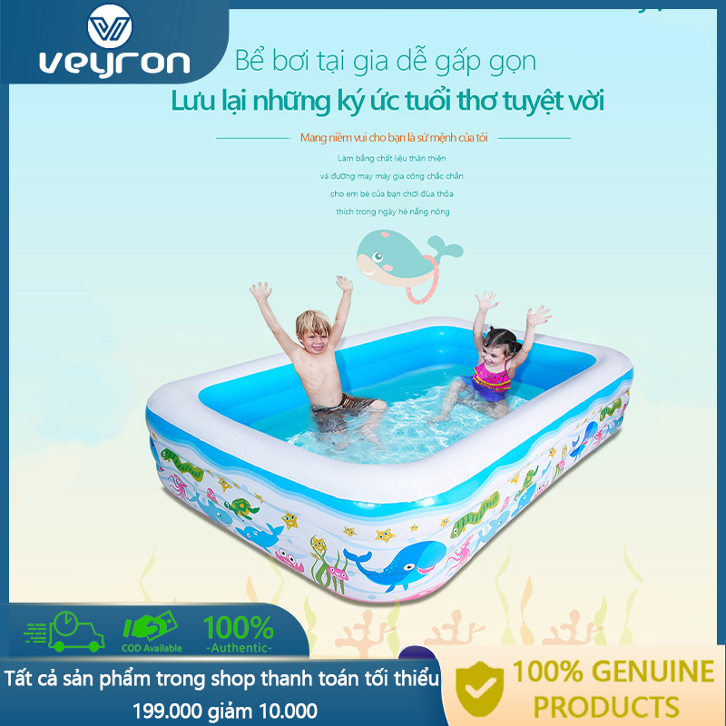 Bể bơi trẻ em bơm hơi vải dày 3 lớp bể bơi cỡ lớn người lớn trẻ em bản nâng cấp mới dày hơn bền hơn bể bơi gia đình