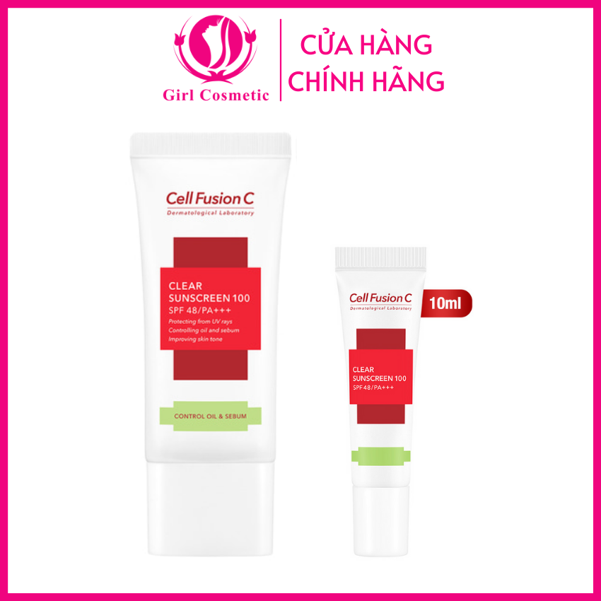 Kem chống nắng Cell Fusion C Clear Sunscreen 100 cho da dầu mụn, da nhạy cảm