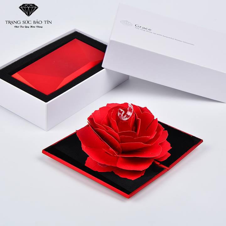 Hộp Đựng Nhẫn Hoa Hồng Thiết Kế Sang Trọng Món Quà Ngọt Ngào - Thương Hiệu Bảo Tín