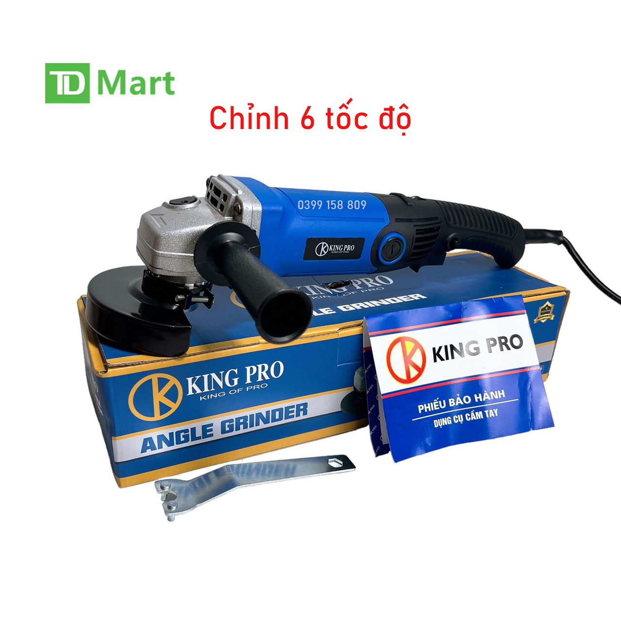 Máy cắt - máy mài góc cầm tay kingpro 980w có chỉnh tốc - lõi đồng 100%