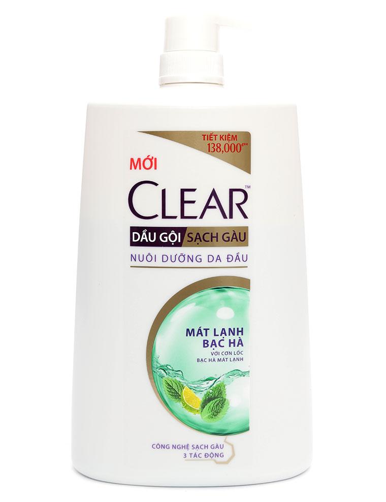 Dầu Gội Sạch Gàu Clear Mát Lạnh Bạc Hà Chai 1.4KG