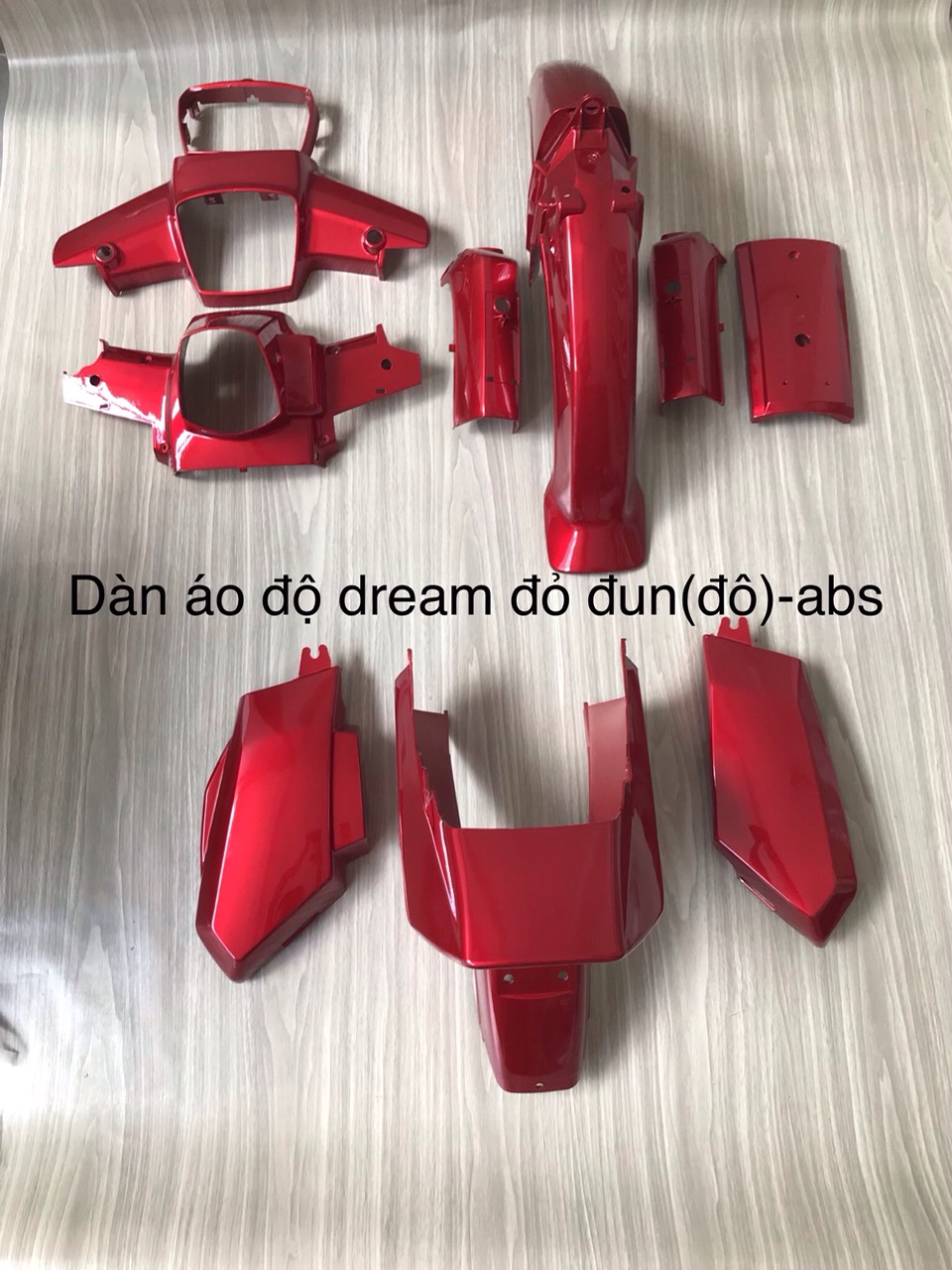 BỘ DÀN ÁO-VỎ NHỰA XE MÀU ĐỎ ĐÔ-CANDY CAO CẤP DÀNH CHO DREAM CAO RÁP LÊN ZIN KHÔNG CHẾ CHÁO