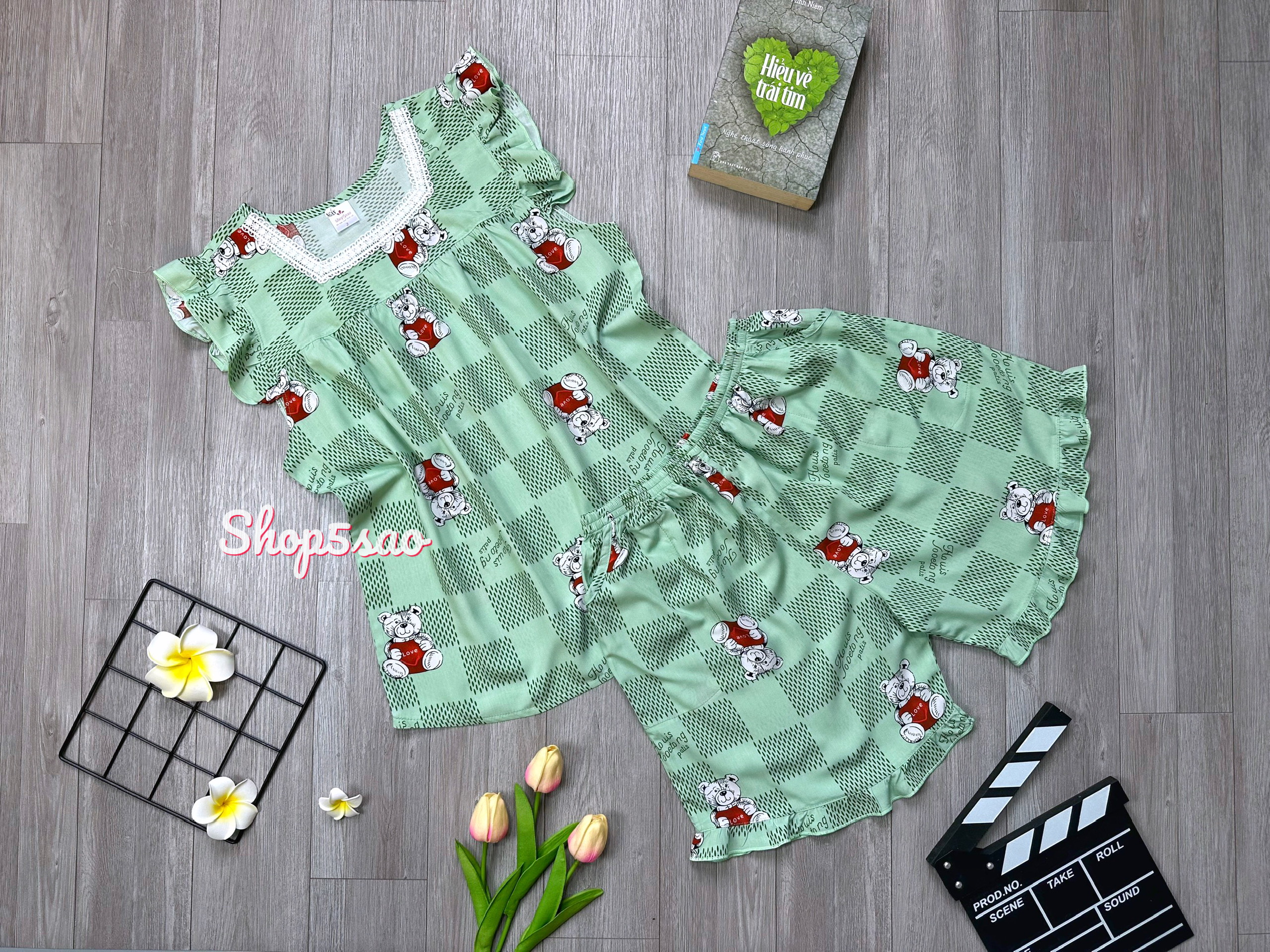 [SALE NHIỀU MẪU] Đồ bộ tole mặc nhà nữ SHOP5SAO đùi cánh tiên quần có túi (50-75kg)