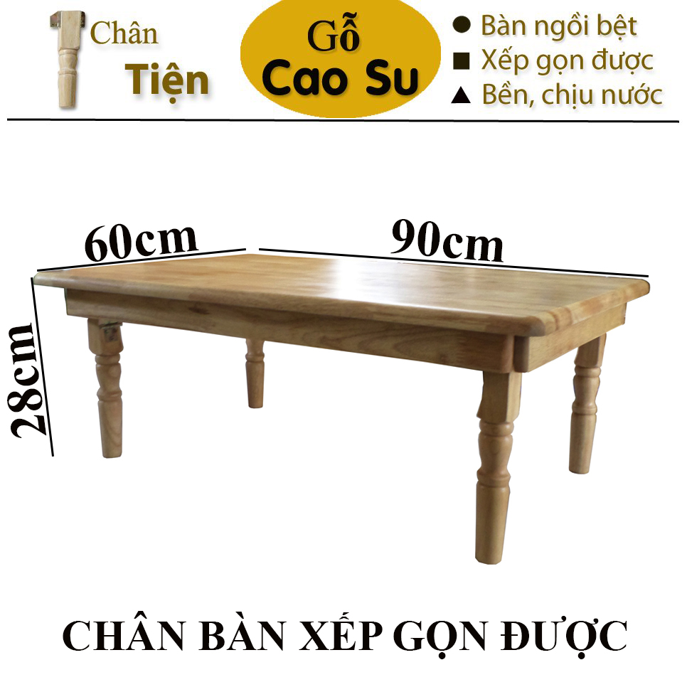 Bàn trà xếp gọn chân tiện 90x60x28cm bằng gỗ, bàn ăn ngồi bệt xếp gọn dài 90cm, bàn gỗ đa năng chân xếp gọn, bàn học gỗ xếp gọn dài 90cm, bàn trà gỗ xép gọn hình chữ nhật, bàn trà nhật