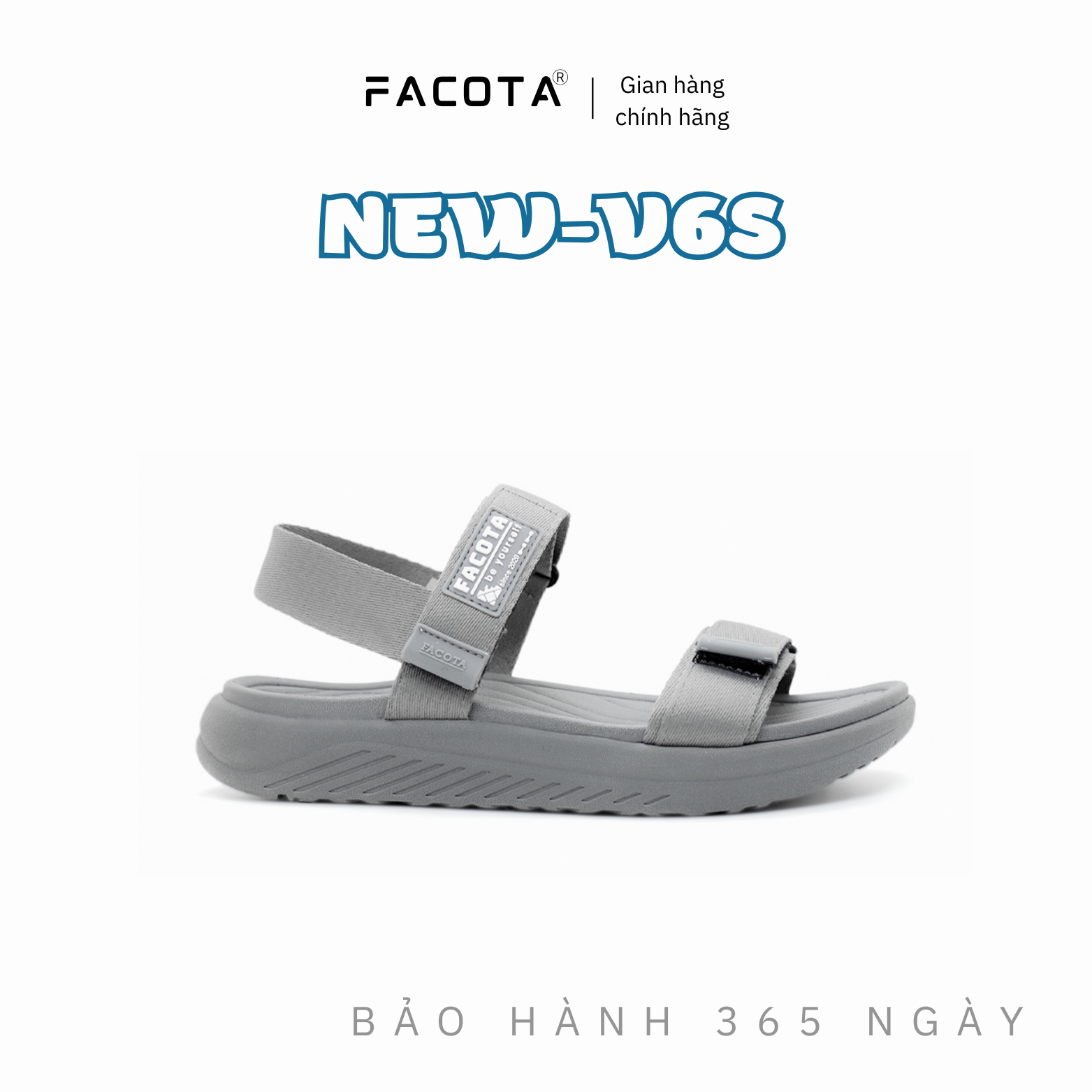 FACOTA Giày Sandal Unisex thể thao Facota V6S SP10 - XÁM ĐẬM