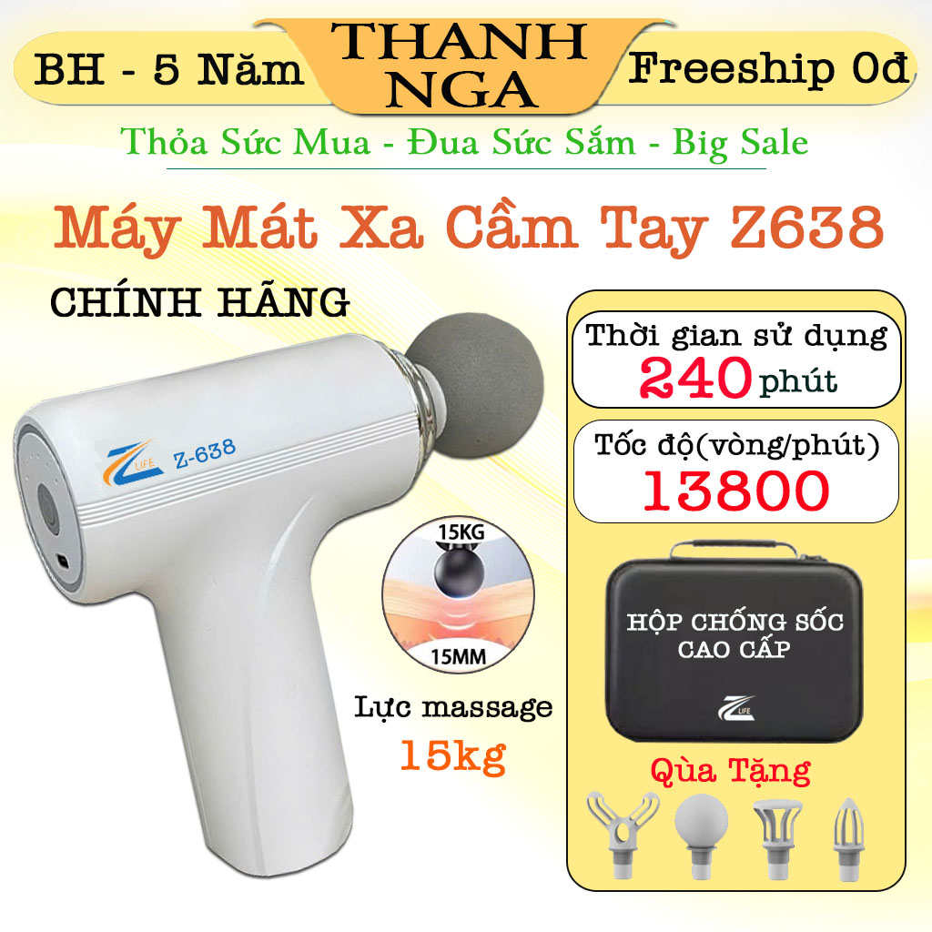 Máy massage cầm tay mini cao cấp 4 đầu 6 chế độ mát xa-Công nghệ AI cảm biến lực nhấn giúp massage nhức mỏi vai gáy đau giãn cơ - Máy đấm lưng đa năng tiện lợi