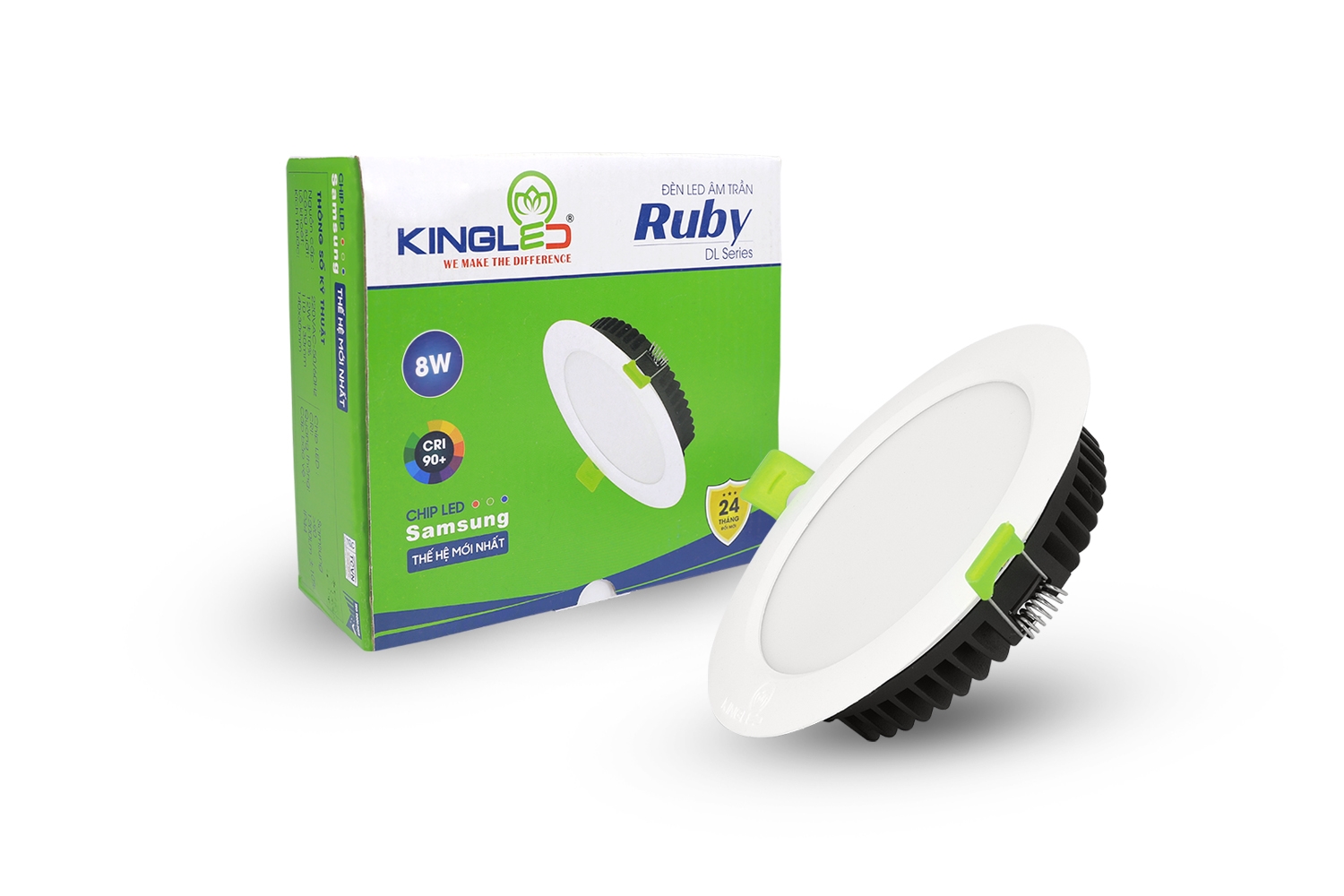 Đèn Âm Trần Ruby 08W Đơn Sắc Kingled