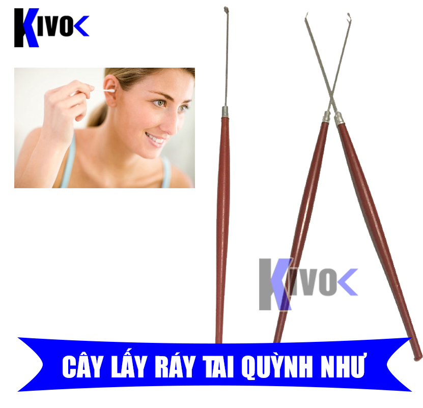 [1CÂY] Cây Lấy Ráy Tai Gỗ QUỲNH NHƯ - Dụng Cụ Ngoáy Tai Móc Lỗ Tai Tiện Ích - Kivovi