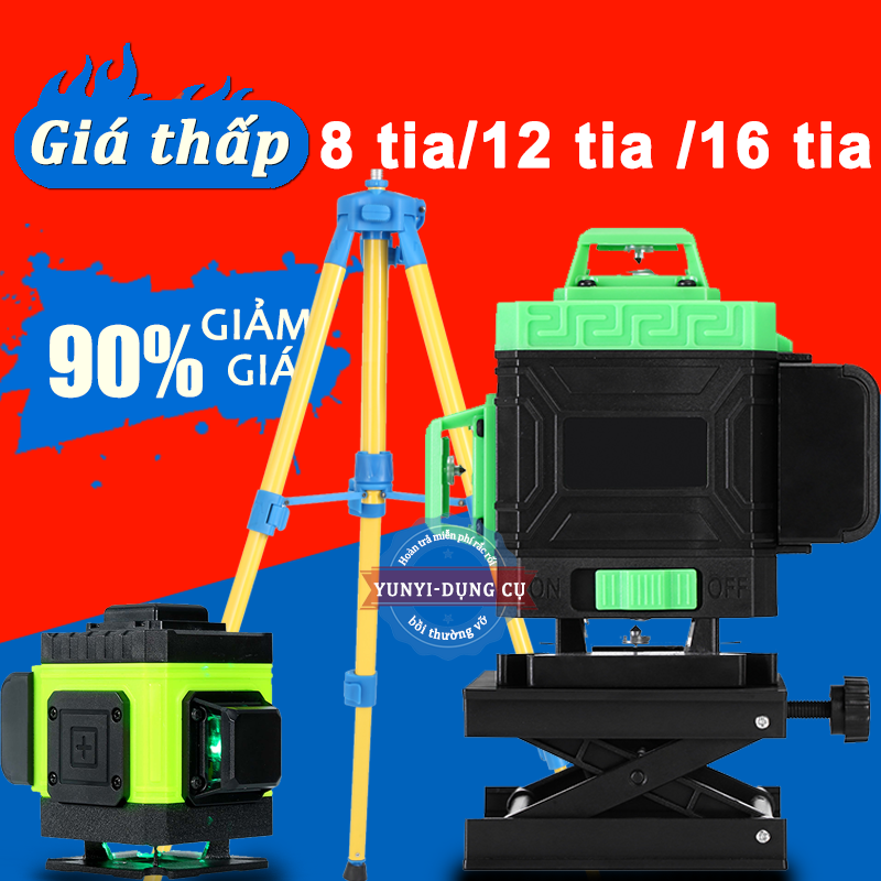Máy cân mực laser ngoài trời 8 tia 12 tia 16 tia,Máy bắn cốt laser giá rẻ,Máy cân bằng laser treo tường,Bảo hành 12 tháng