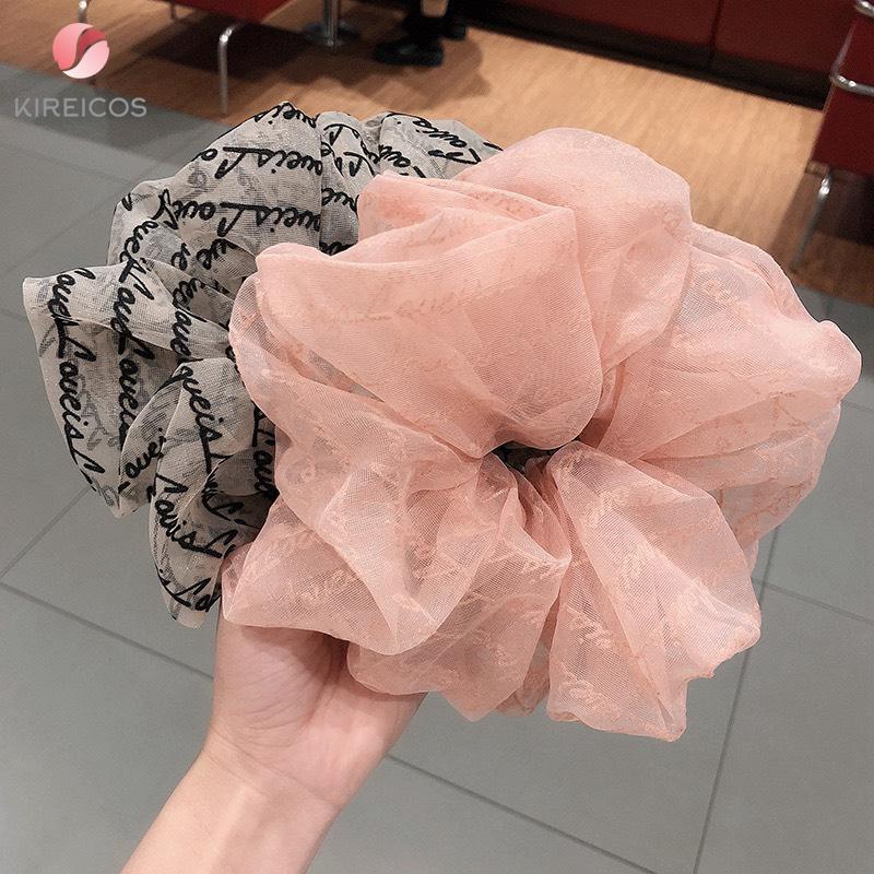 Cột Tóc Bèo Scrunchies To Vải Voan Có Chữ Siêu Hot - kireicos
