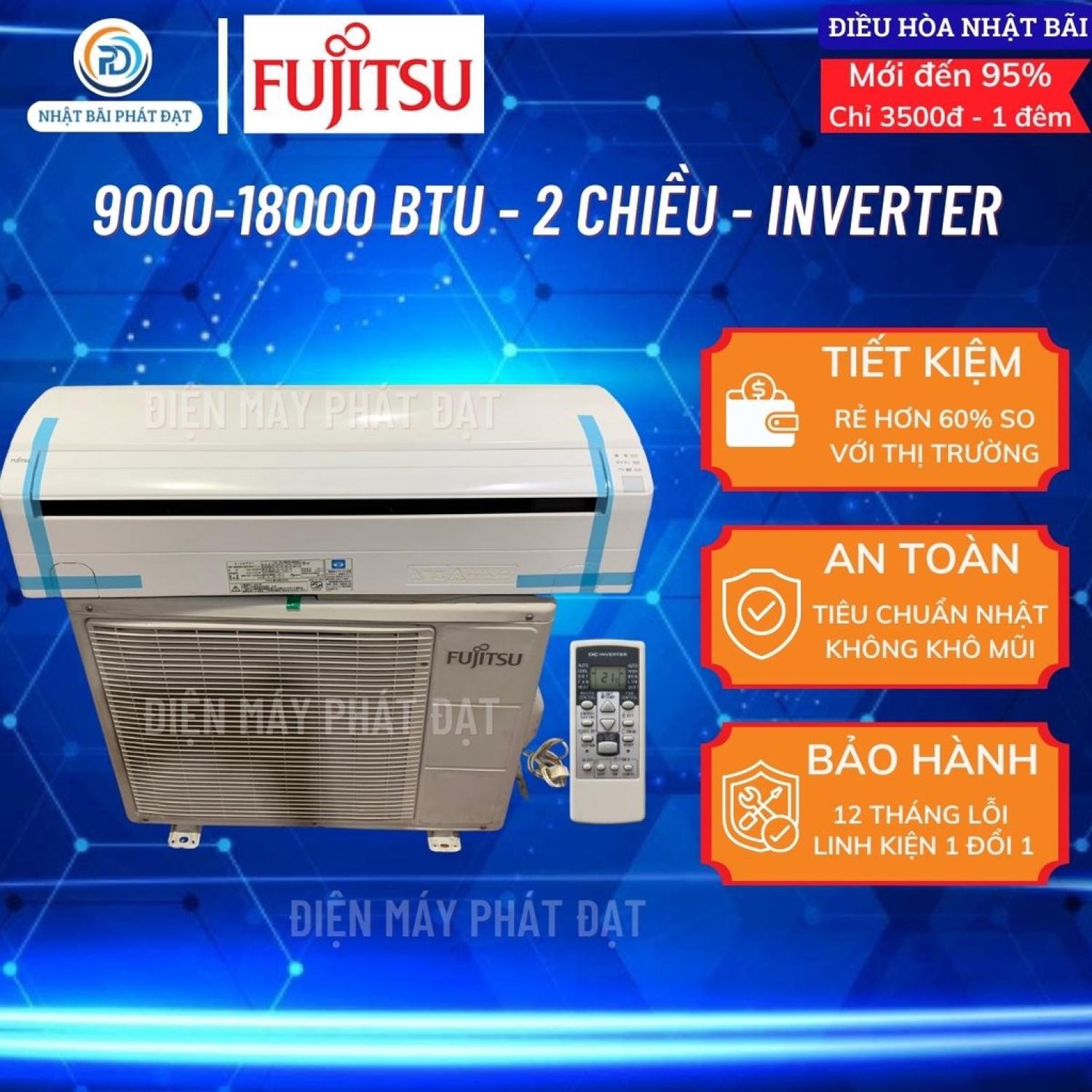 Điều hòa Fujitsu nội địa Nhật từ 9000btu đến 18000btu máy lạnh 2 chiều