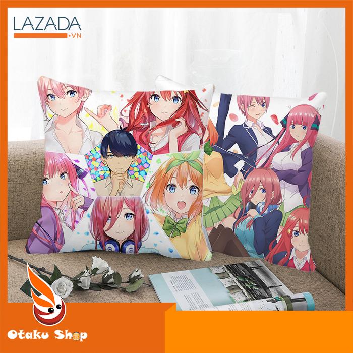 Áo gối bao gối ôm gối sofa gối tựa lưng 40x40cm gối hình Anime Gotoubun No Hanayome - Otakushop