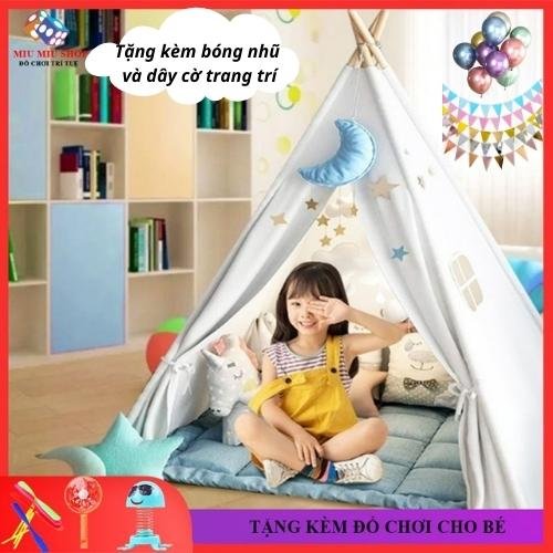 [Tặng Thêm Quà] Lều Vải Cho Bé, Lều Ngủ Bằng Vải Tạo Hình Ngôi Nhà Xinh Xắn Cho Bé, Lều Trang Trí Làm Phụ Kiện Chụp Hình