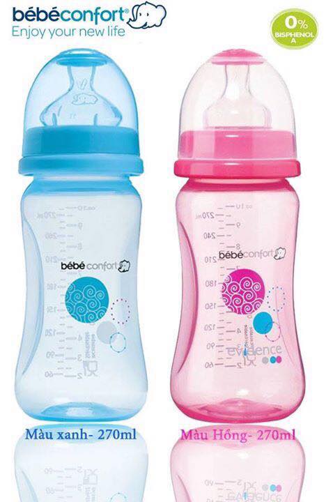Bình sữa nhựa cổ rộng BebeConfort Evidence 270ML