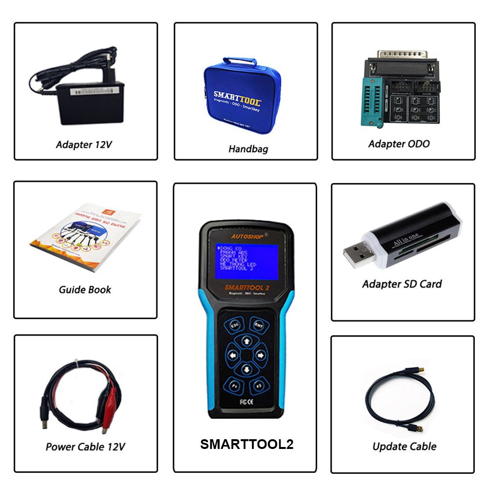 Thiết bị chuẩn đoán smarttool2 - chẩn đoán, tuning, mở tua, lập trình smartkey và odo