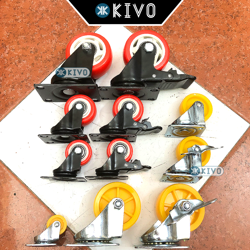 Bánh Xe Đẩy Hàng Nhựa SK CAO CẤP Có Khóa Chịu Lực Tốt- NHIỀU SIZE 4P 5P 8P / Bánh Xe Ghế Xoay - Bánh Xe Lăn, Bánh Xe Trượt, Bánh Xe Xoay 360 Độ - Kivo