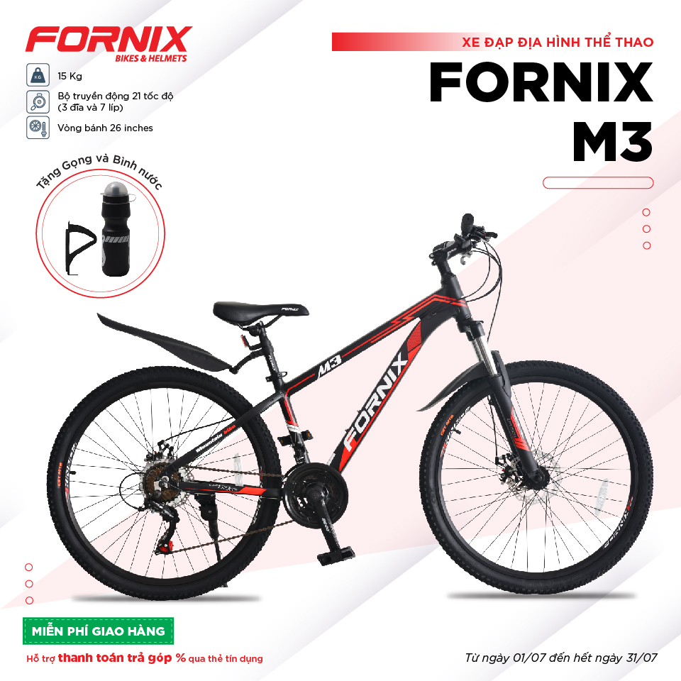 [Trả góp 0%] Xe đạp địa hình thể thao Fornix M3 (KÈM SÁCH HƯỚNG DẪN)- Khung nhôm- Bảo hành 12 tháng