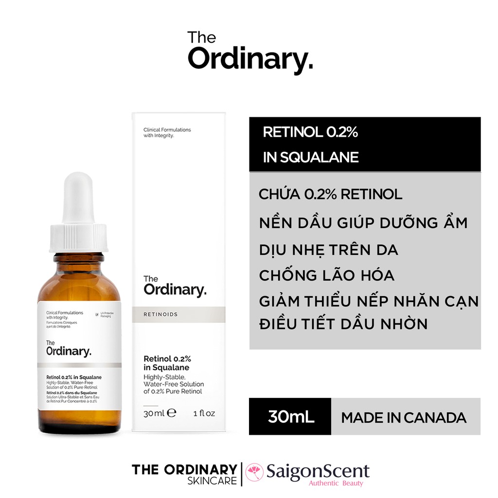 Tinh Chất The Ordinary Retinol 0.2% In Squalane