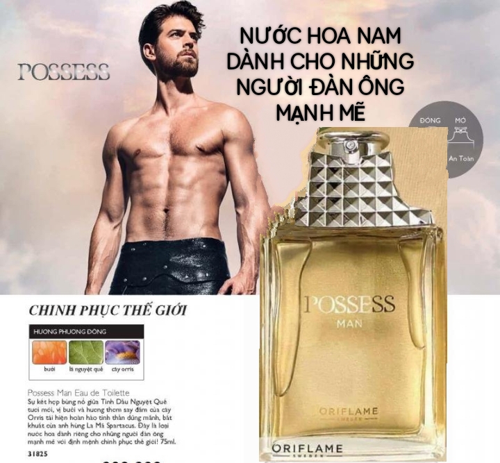 Nước hoa Possess nam chính hãng Oriflame Possess Man Eau de Toilette mùi hương sang trọng, tinh tế dành riêng cho những người đàn ông mạnh mẽ với định mệnh chinh phục thế giới