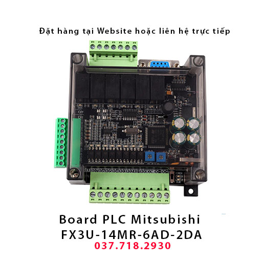 [HCM]Bộ lập trình Board PLC Mitsubishi FX3U-14MR-6AD-2DA, FX3U-14MT-6AD-2DA Board PLC FX Mitsubishi, FX3U-14MT, FX3U-14MR