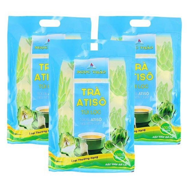 [FREESHIP 15K CHO ĐƠN 29K]Combo 3 gói trà Atiso túi lọc loại thượng hạng Ngọc Thảo 100 túi màu xanh trà thanh nhiệt giải độc gan ăn ngon ngủ tốt đẹp da mặt đặc sản Đà Lạt