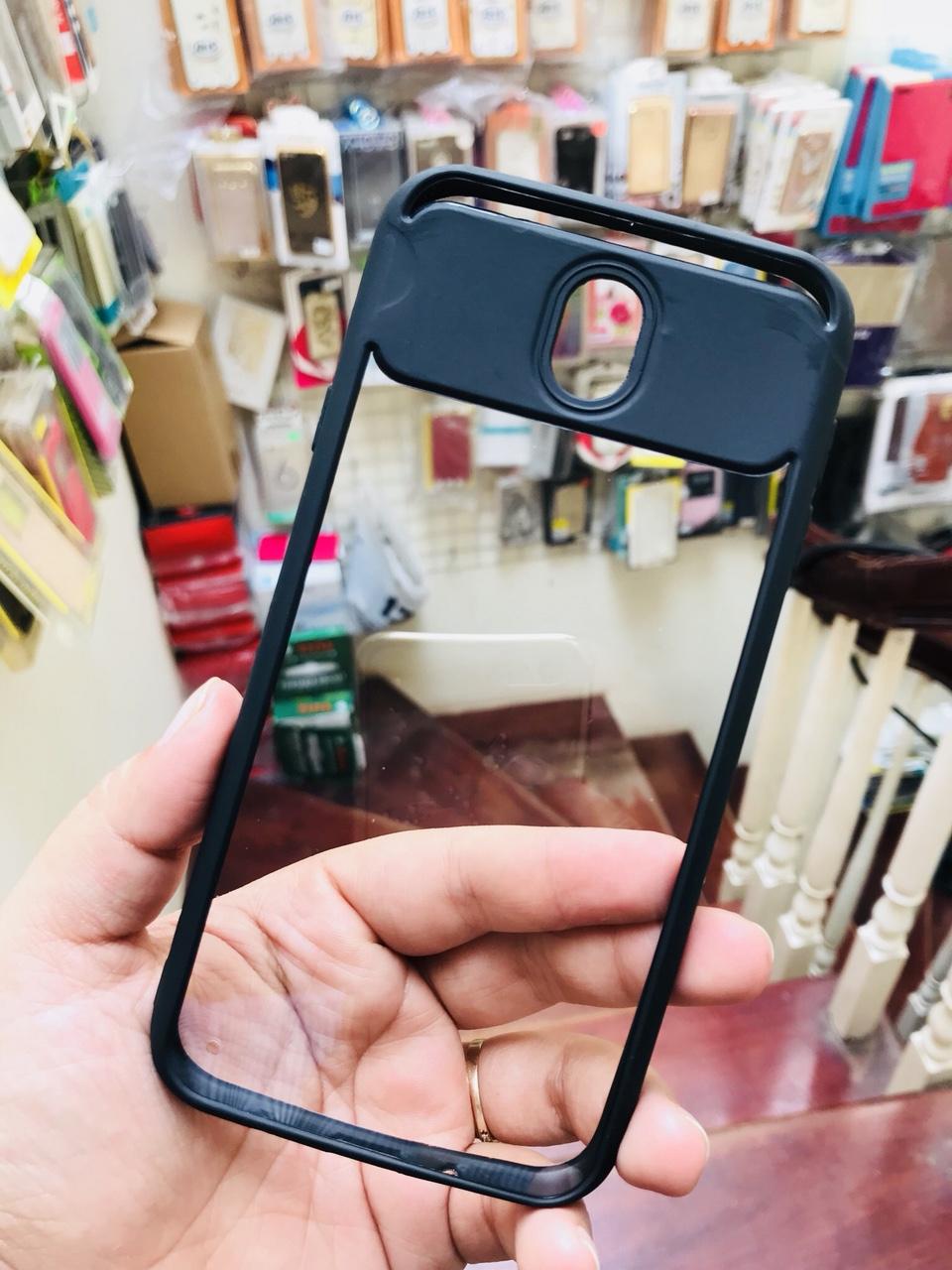 Ốp dẻo trong viền màu cho Samsung Galaxy J7 Pro - Đen
