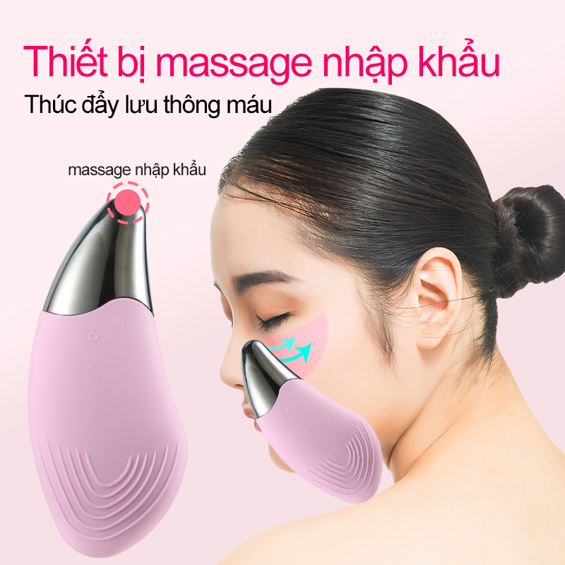 Máy Rửa Mặt -Máy massage rửa mặt cầm tay Silicon - Tẩy Tế Bào Chết-máy mát xa mặt ion, máy rửa mặt và massage, máy matxa mặt, máy matxa mặt mini，Làm Sạch Sâu-Ambiel