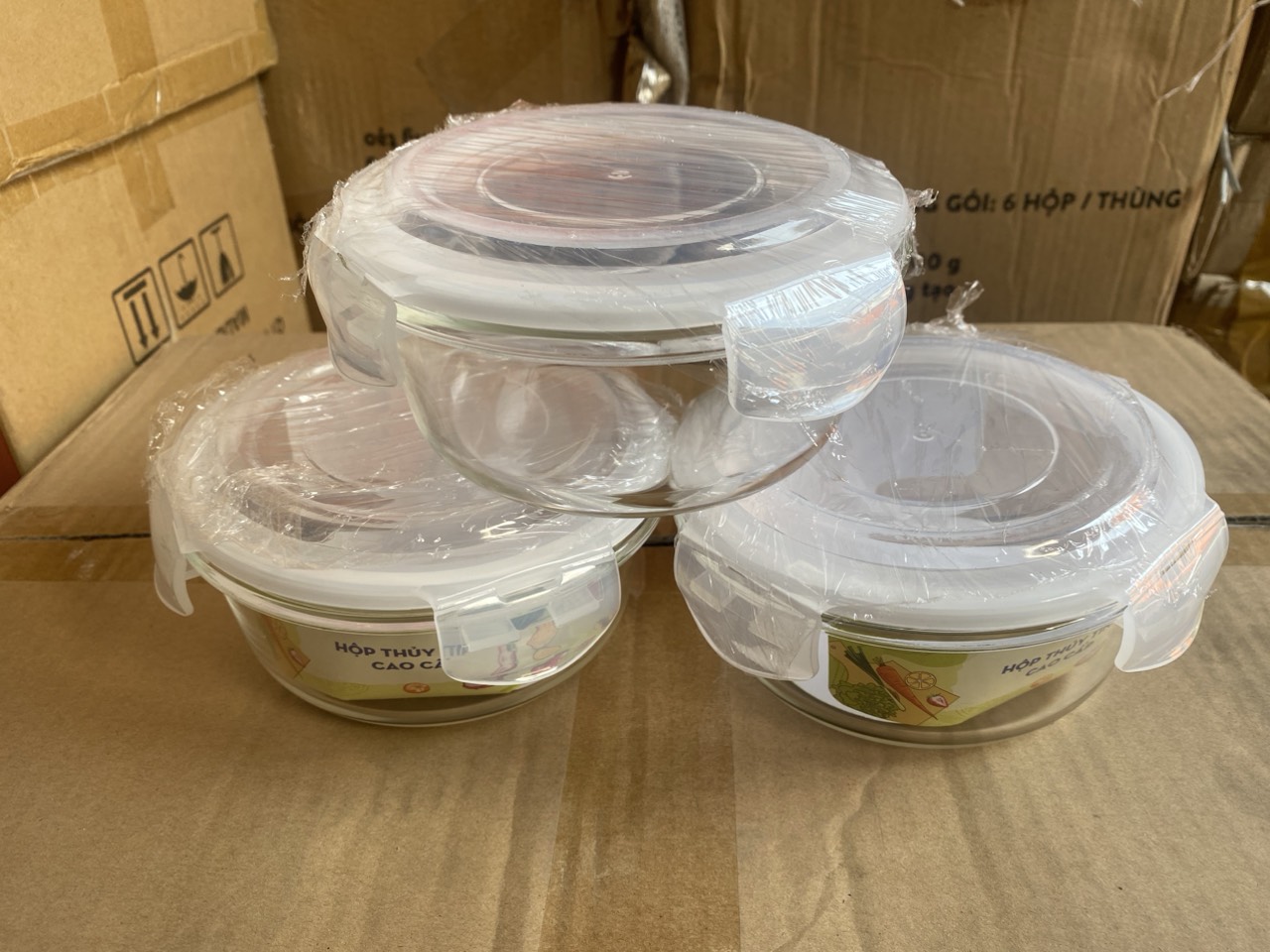 Thố thủy tinh 620ml quà tặng Tim's