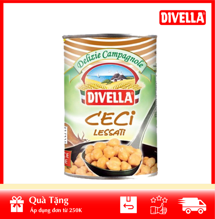 Đậu gà ceci chick pea divella đóng hộp 400gr