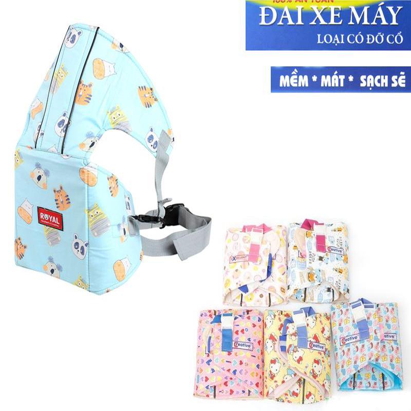 [ LOẠI CÓ CỔ ĐỠ ] Đai đi xe máy an toàn cho bé Dây đai bằng chất liệu vải dù được thiết kế tiện lợi- địu đi xe máy cho bé- dai di xe may cho bé từ 1-5 tuổi