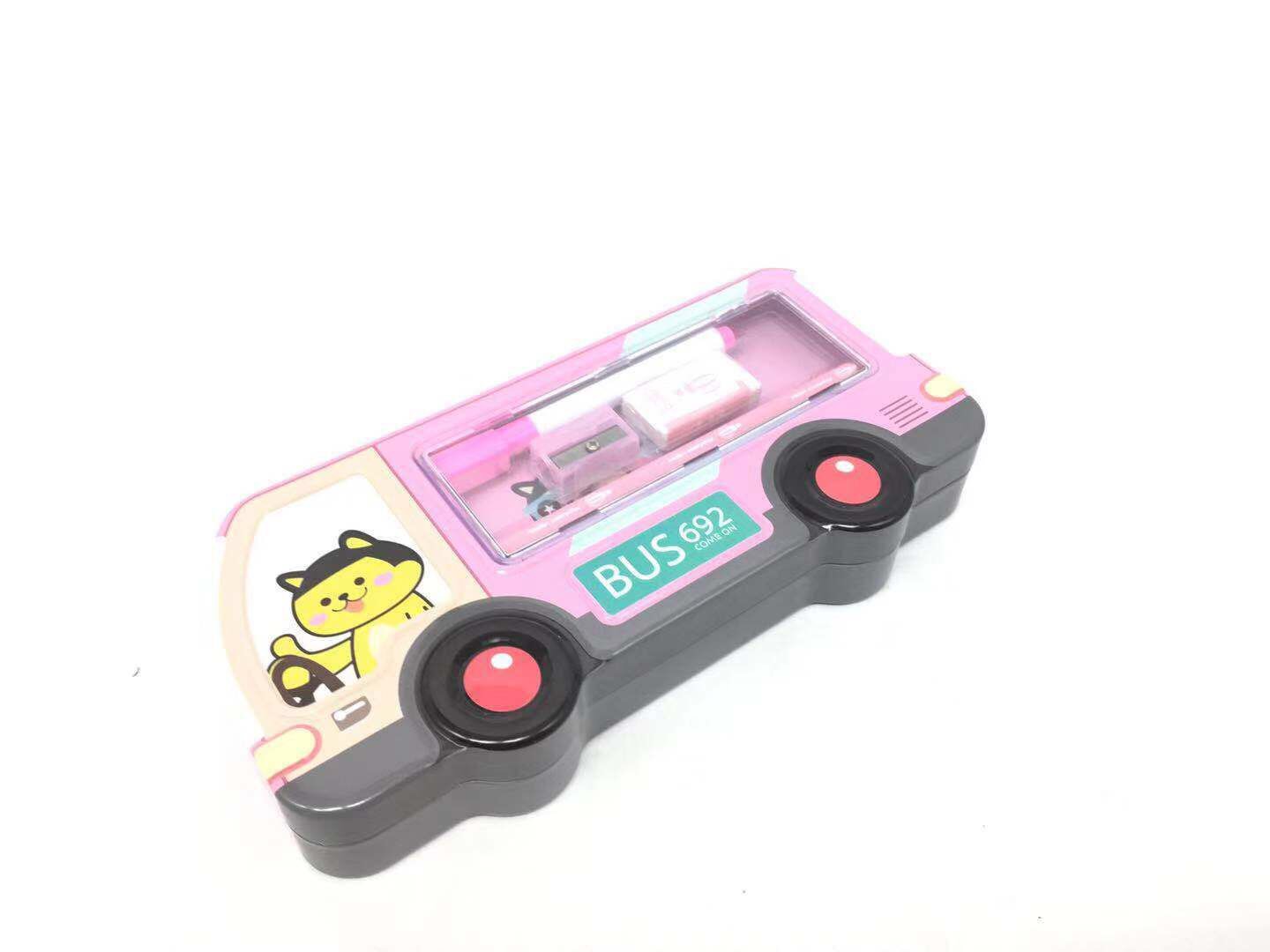 Hộp bút 6 món hình xe bus 692 bền đẹp , Hộp bút 6 món hình xe bus 692 cho bé học tập, hộp bút 6 món dụng cụ dụng bút cho bé yêu