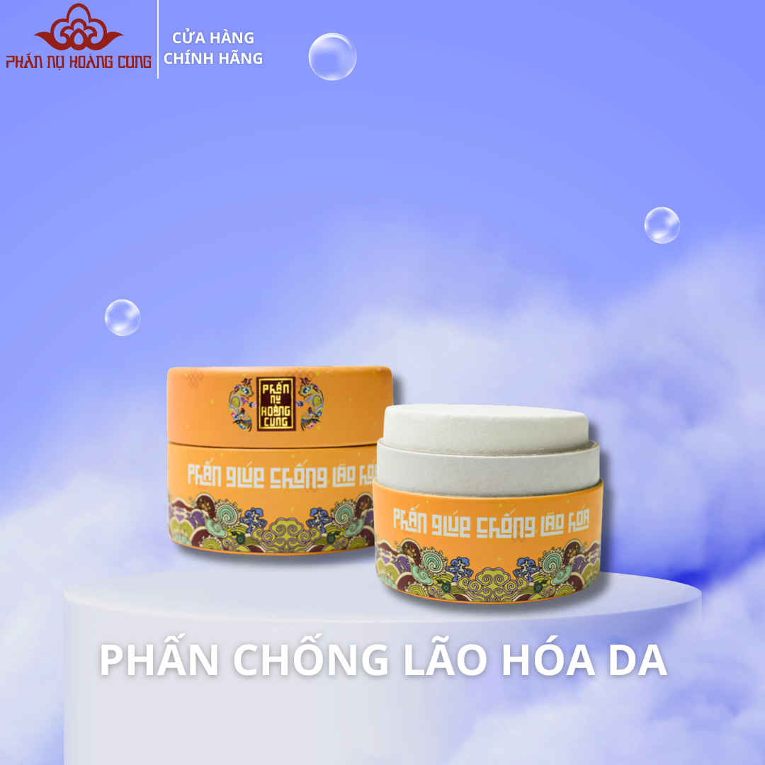 Phấn trang điểm, phấn chống lão hóa, màu trắng dạng nén , phấn nụ hoàng cung, dung tích 25g