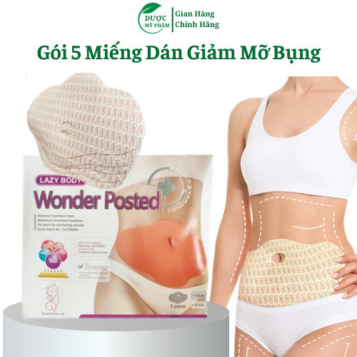 MIẾNG DÁN Wonder patch GIẢM BÉO 7 NGÀY, ĐỐT CHÁY MỠ DƯ THỪA MÀ KHÔNG TỐN THỜI GIAN. HÀN QUỐC hộp 5 miếng