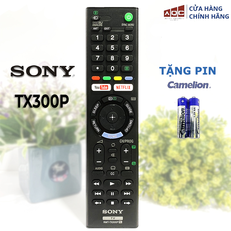 Điều khiển tv sony tx300p hàng xuất malaysia tặng pin chống chảy nước