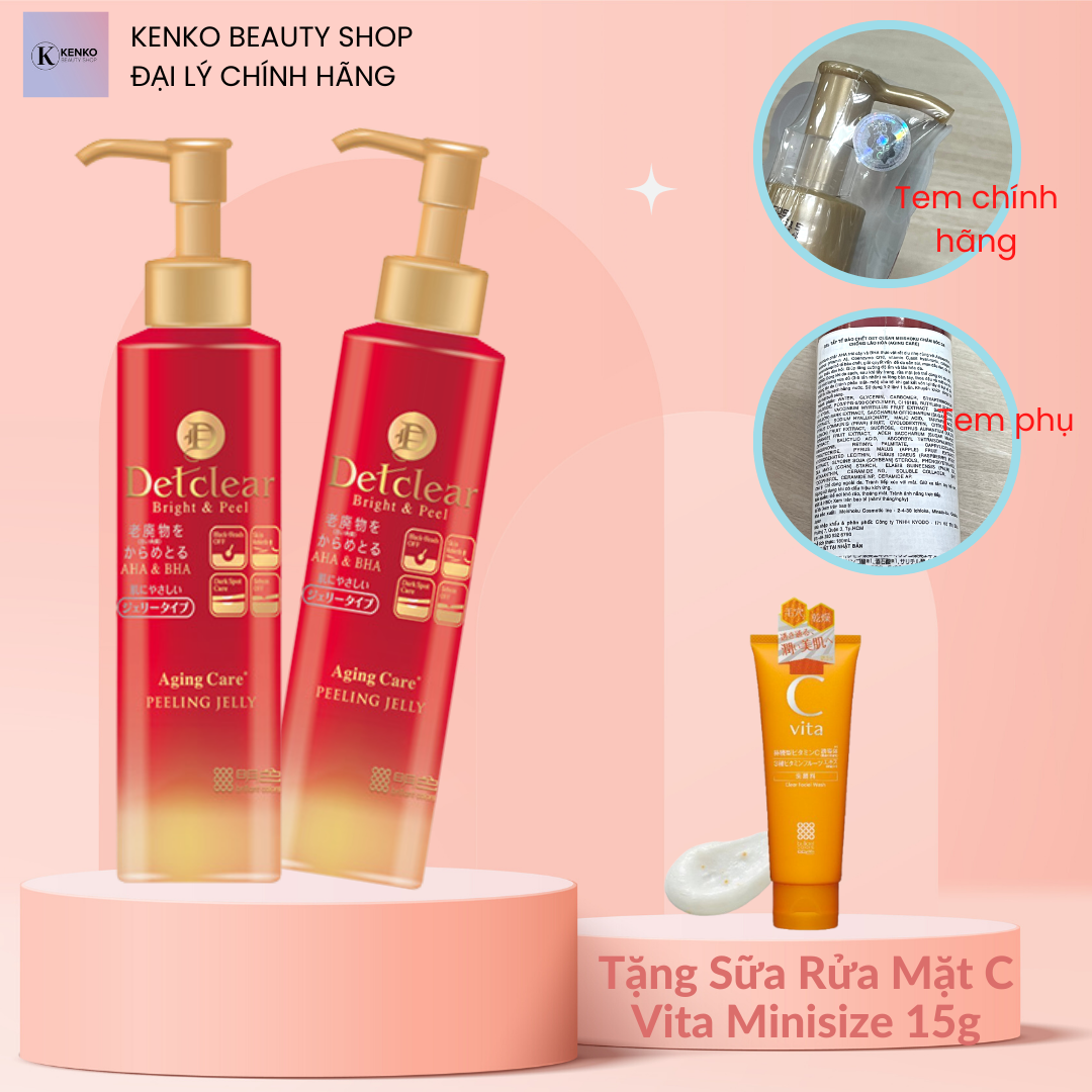 Gel tẩy tế bào chết Detclear chăm sóc da lão hoá Meishoku 180ml