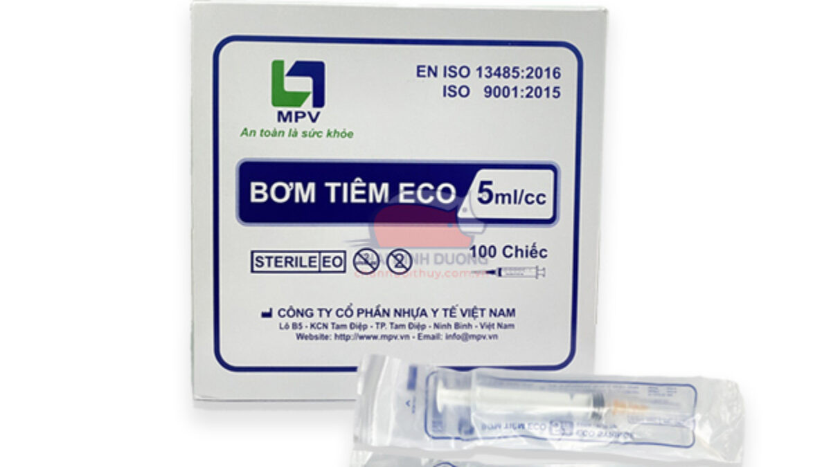 Bơm Tiêm 5ml (5CC) Hộp / 100 cây MPV