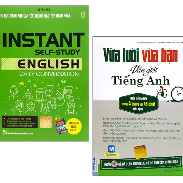 Fahasa - bộ sách vừa lười vừa bận + tiếng anh giao tiếp hàng ngày